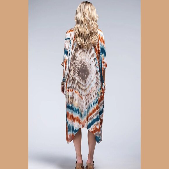 Piper Vibrant Tie-Dye Swirl Kimono - Picture 5 of 6